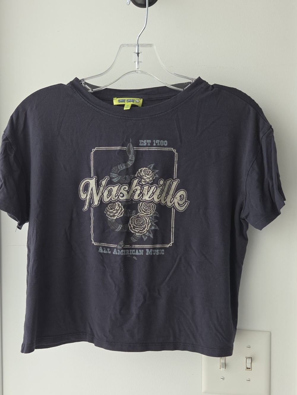 Nashville Graphic Tee - Black Crop Top
